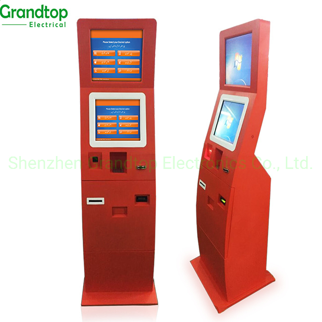 15.6 Inch Self Service Terminal Barcode Scanner Touch Screen Payment Kiosk for Hospital Bank