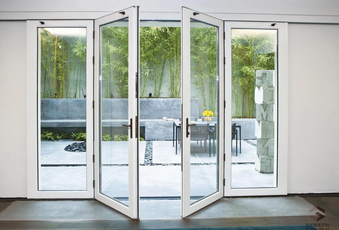 Yimu Aluminium Sliding Door with Handle Lock for Sliding Door System