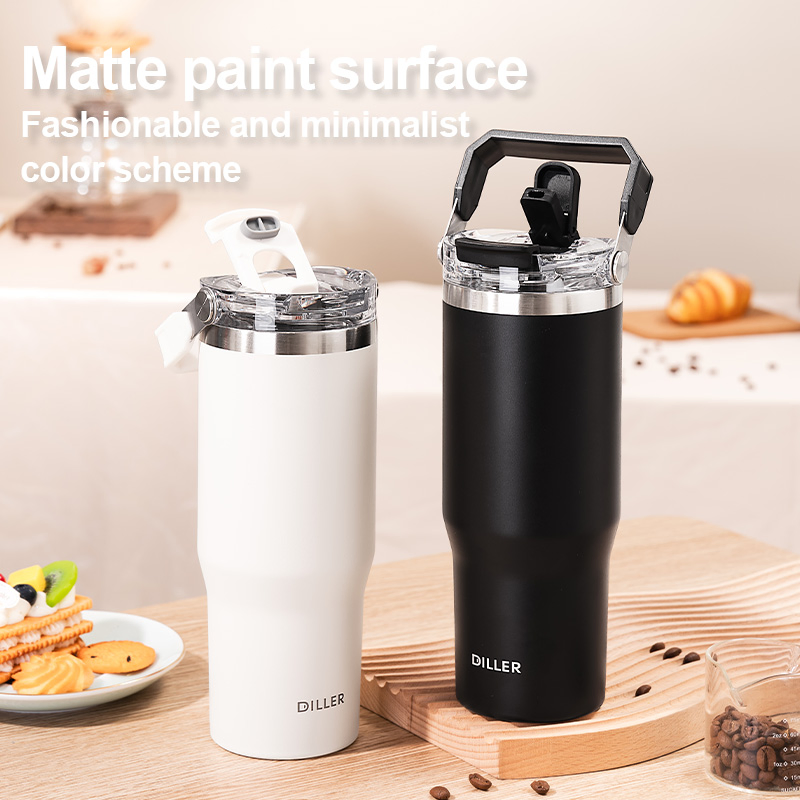 Diller Minimalist Large Capacity Tumbler Water Bottle with Handle