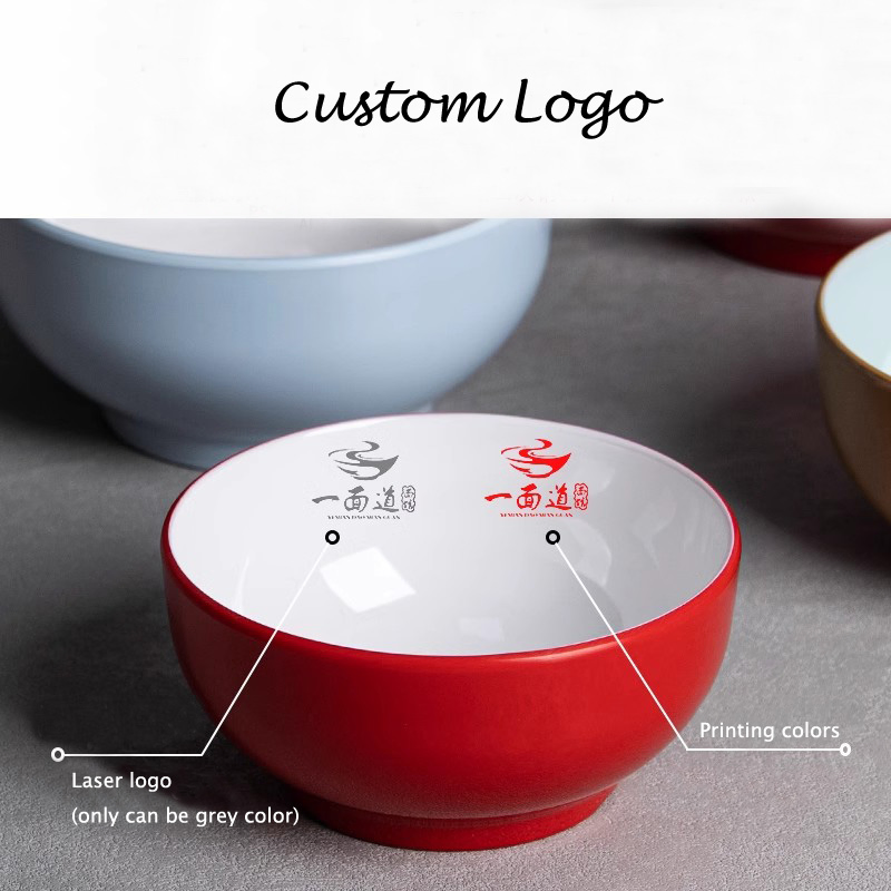 Customized Logo Melamine Dinnerware Japanese Restaurant Big Capacity Ramen Noodle Soup Bowl