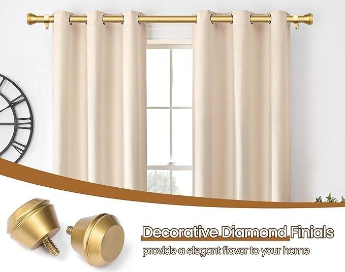 New Design Curtain Poles Wrap Around Art Deco Curtain Rod Pole Set Double Met