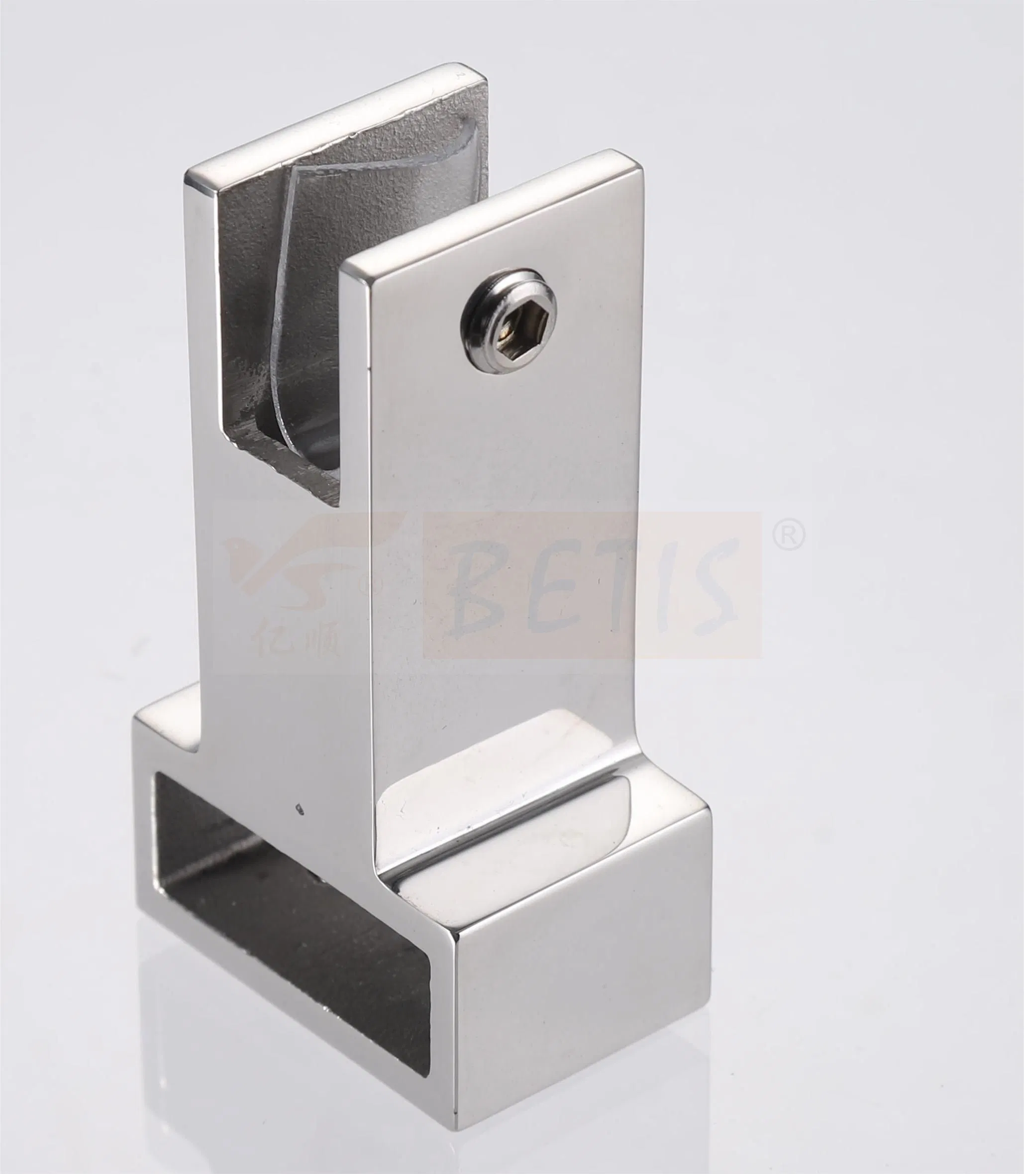 Frameless Tempered Glass Door Hardware 304-Stainless-Steel Wholesale Hot Sale Shower Door Hardware Steel-Pipe Polished-Finish Hanging-Clamp Glass Door Bracket