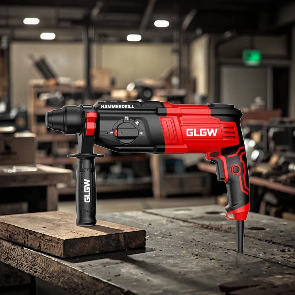 20V Multifunctional Rotary Hammer Brushless Motor Cordless Impact Hammer for Electric Drill Heavy Duty Concrete Drilling DIY