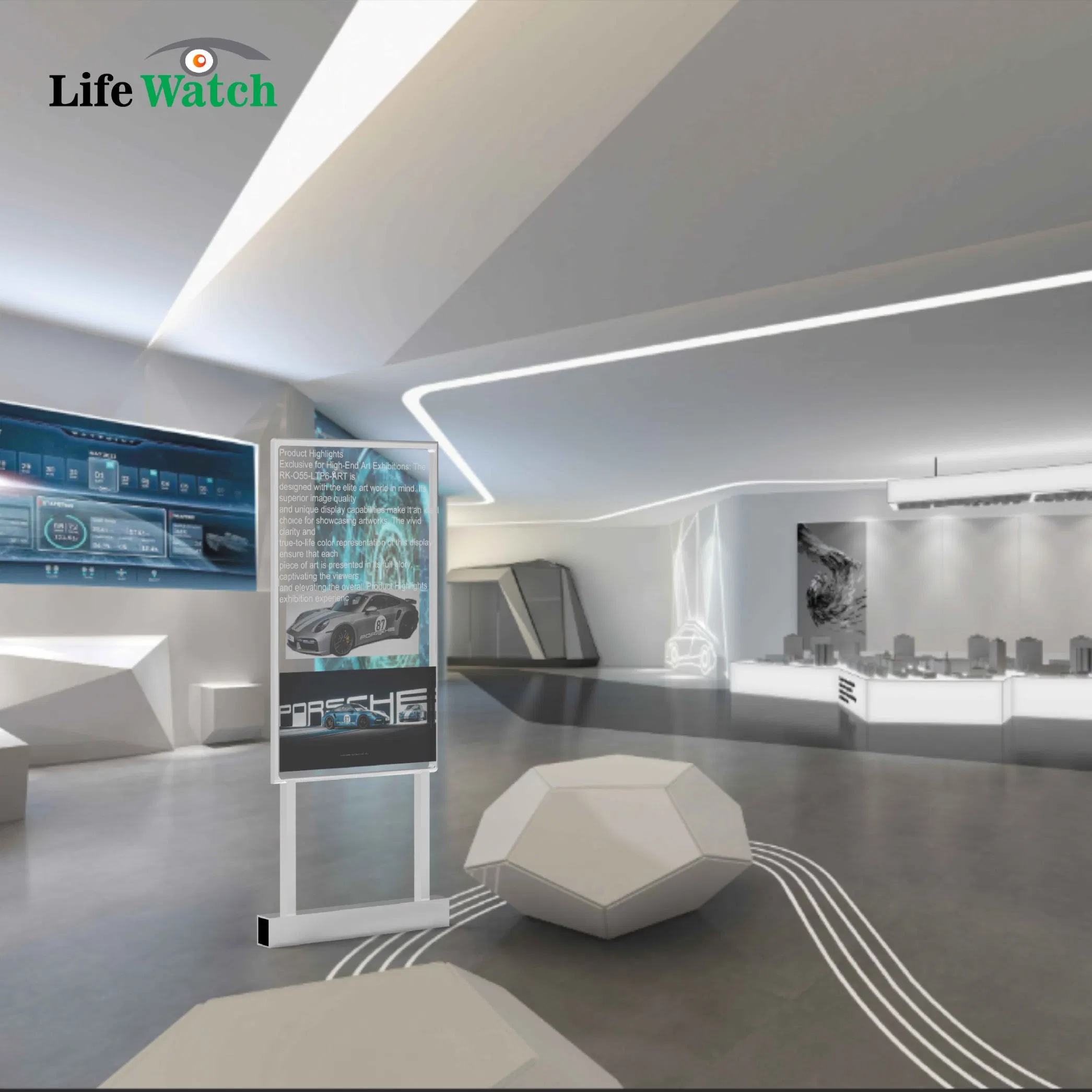 55-Inch H Type OLED Panel Touch Capactive Transparent OLED Digital Signage Kiosk Advertising Totem