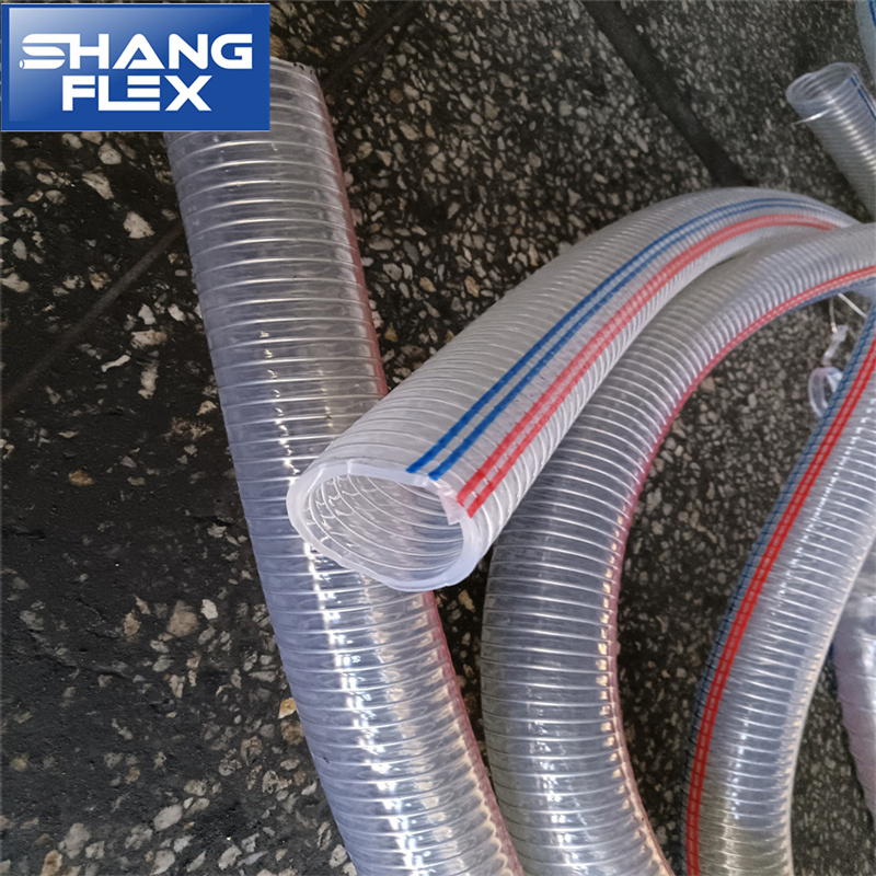 Прозрачный армированный шланг для воды ПВХ со стальной проволокой