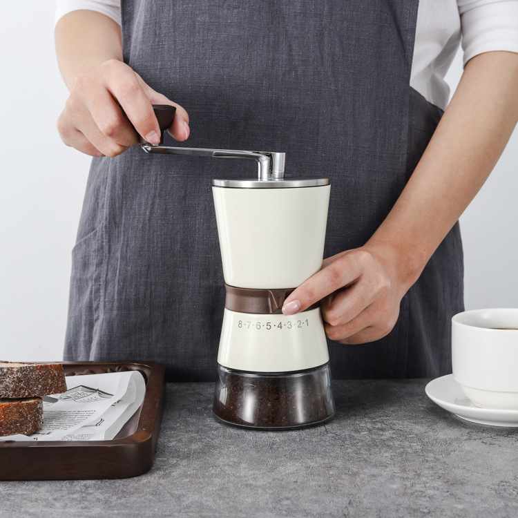 Travel Professional Manual Coffee Grinder Camping Portable Washable Wire Cutter Coffee Grinder Hand Manual Coffee Maker with Conical Burr Blade