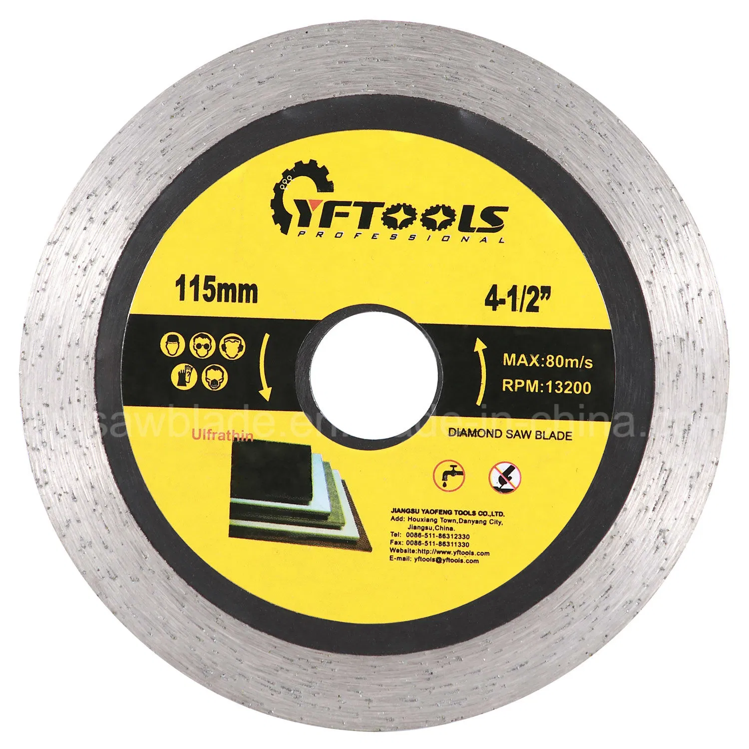 Wet Cutting Diamond Saw Blade for Tile, Ceramics, Porcelain, Marble Material
