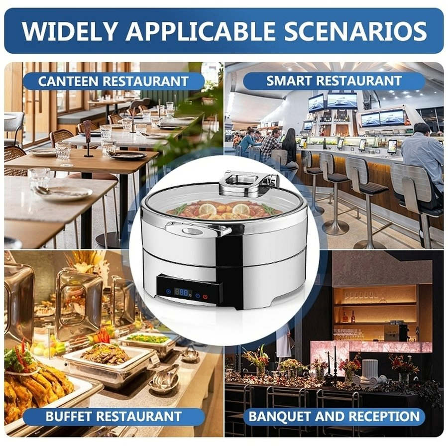 Corrosion-Resistant Stacked Hydraulic Round Electric Food Warmer Breakfast Buffet Stove