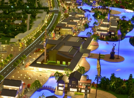 Sand Table Model for Innovative Tourism Resort Planning with Lighting Display