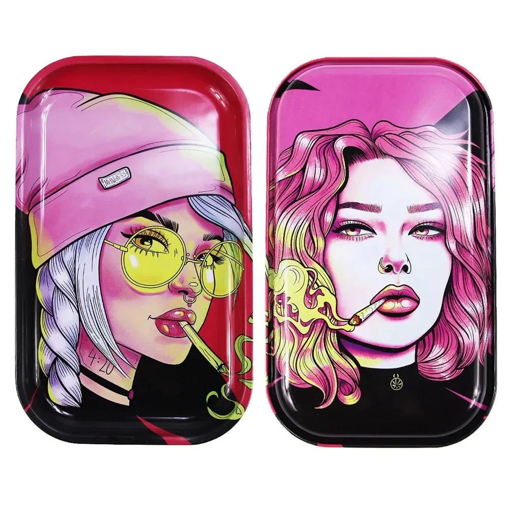 Serving Tray Custom Metal Rolling Tray Cute Decorative Tray Ideal Storage for Home