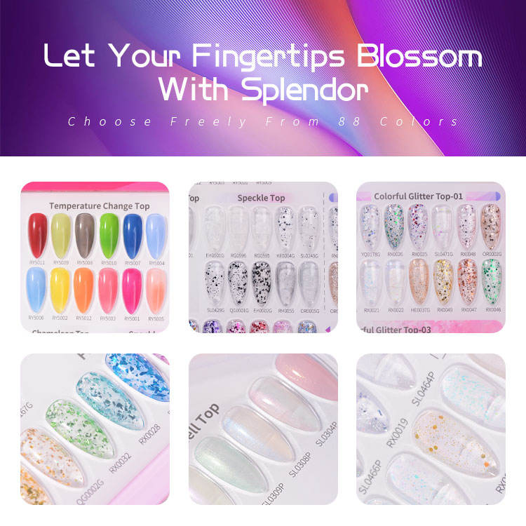Top Coat 88 Colors Color Book Wholesale Nail Supplies Custom Logo Private Label Color Vegan Organic UV Nail Gel Polish