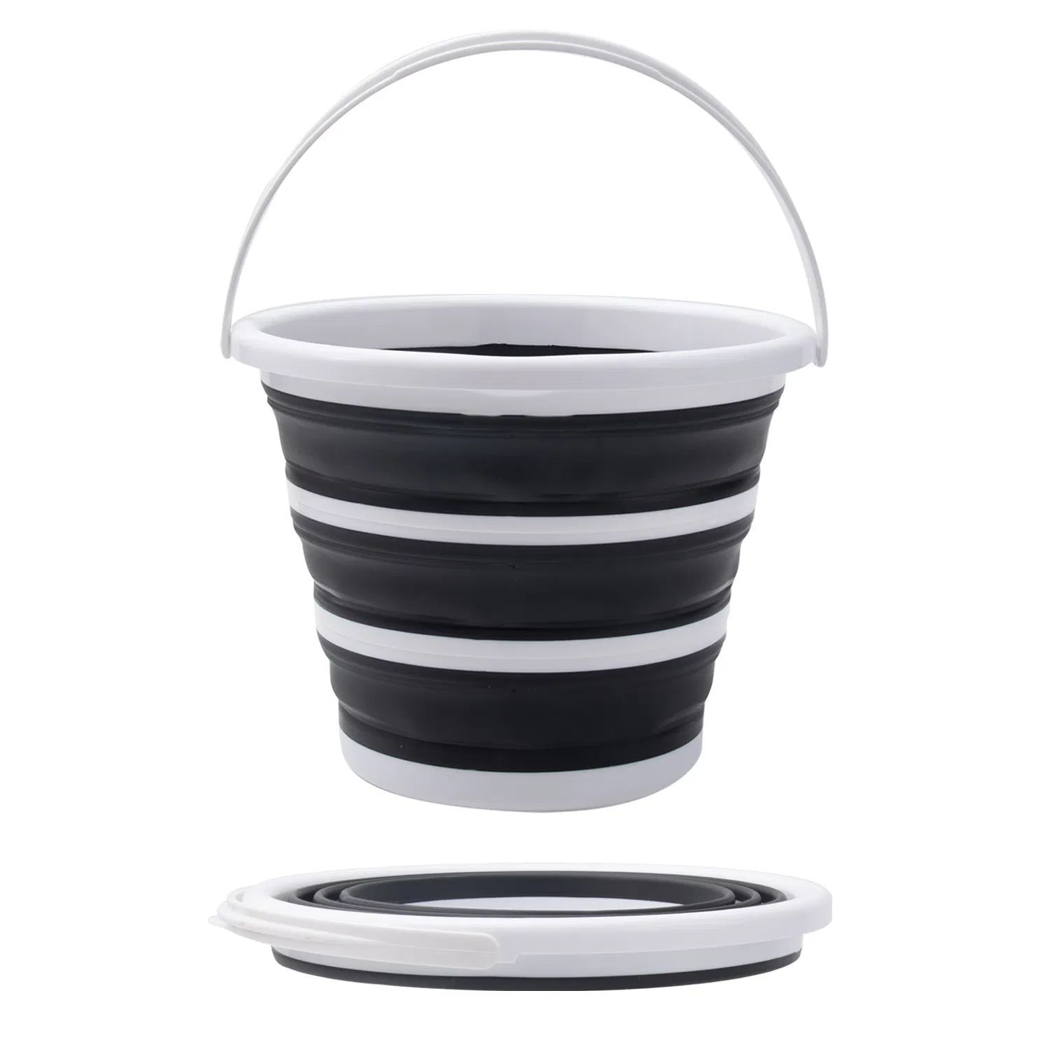 10-Liter Foldable Plastic Bucket with Handle: an All-in-One Tub for Gardening, Car Care, and Fishing Black