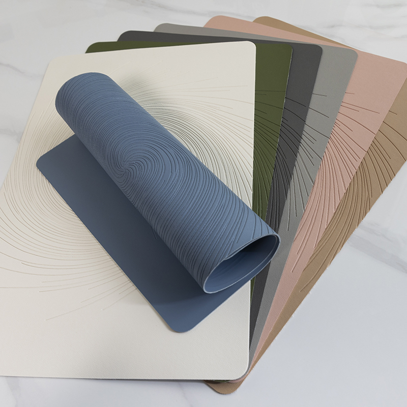 Placemat High-End Leather Placemat Circular Hotel Home Dining Table Insulation Placemat