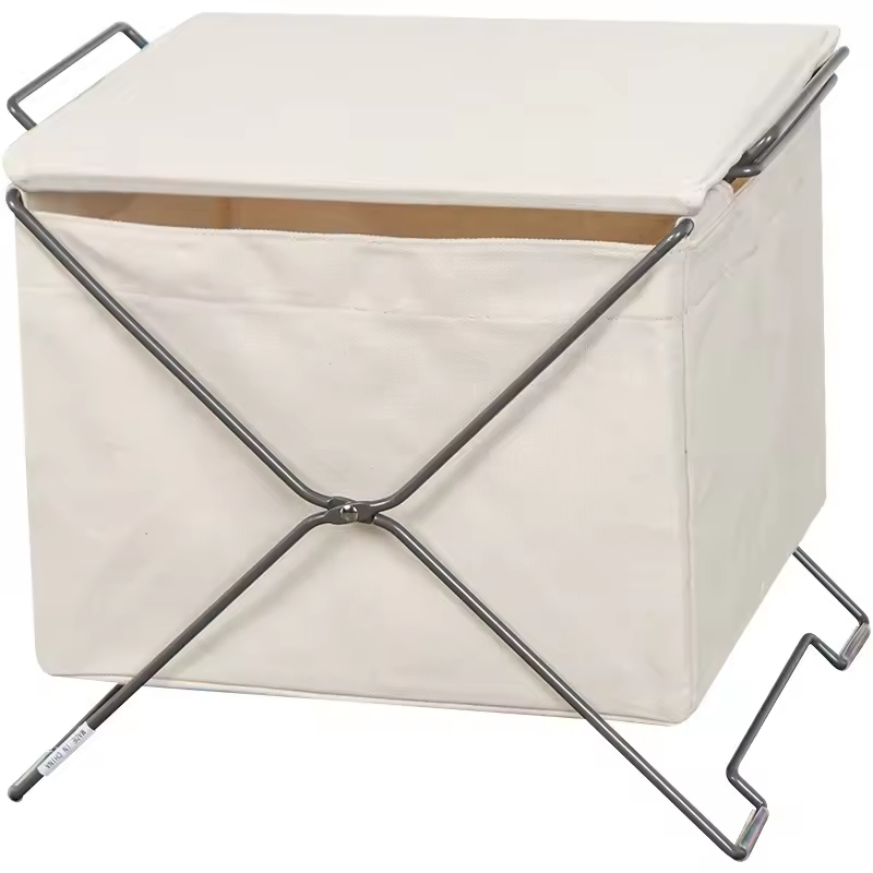 Foldable Magazine Shelves Newspaper Racks Storage Baskets Folding Hand-Held Canvas Frames Wire Bookshelves