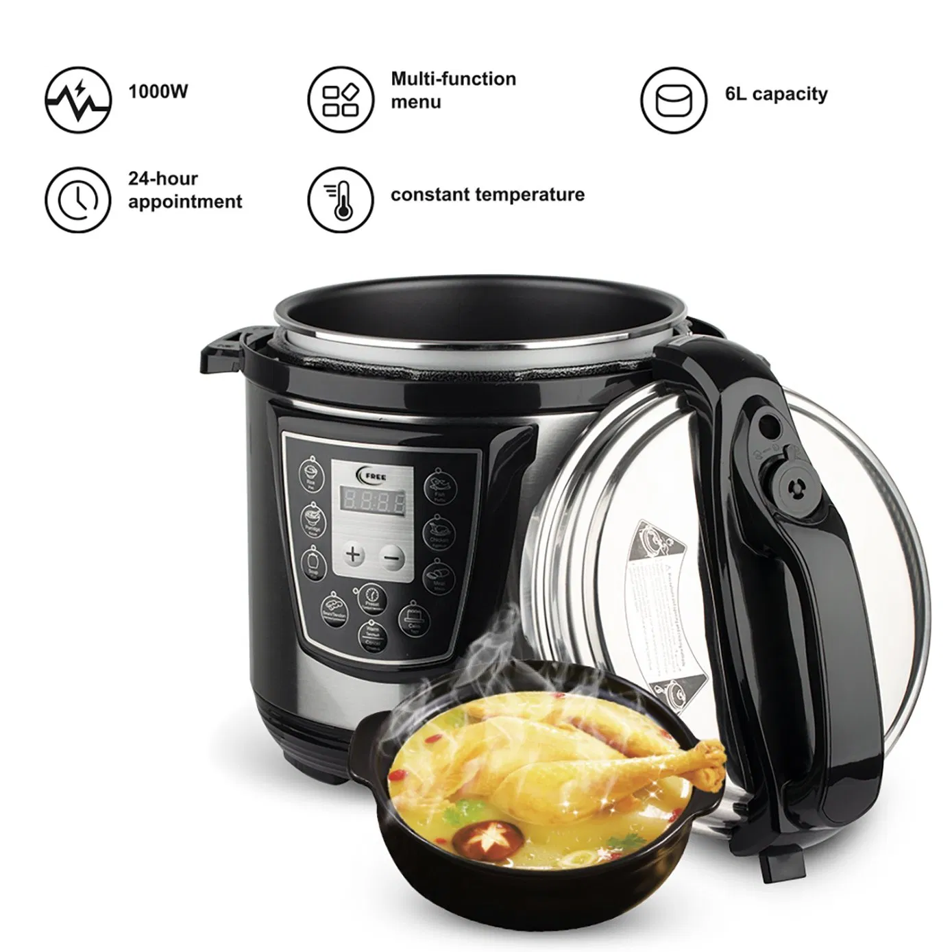 Commercial Multi-Function Silver Crest Stainless Steel Smart Digital Electric Pressure Cookers