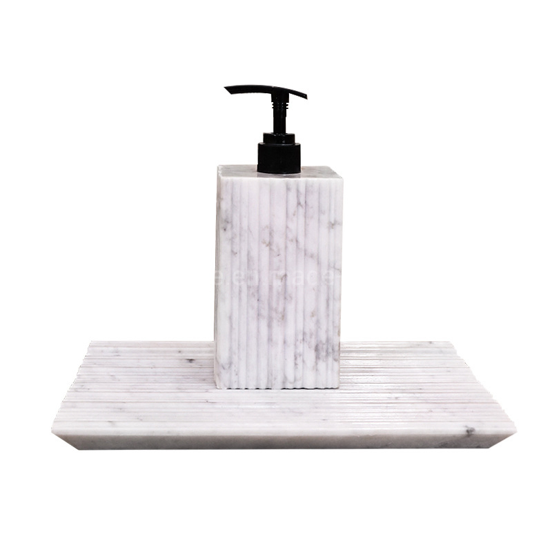 Bianco Carrara White/Natural Honed Marble Bathroom Accessories