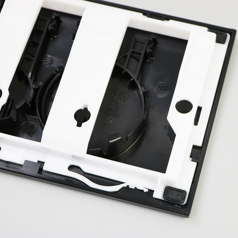 Black Toilet trigger plate with Round Dual Flush Button