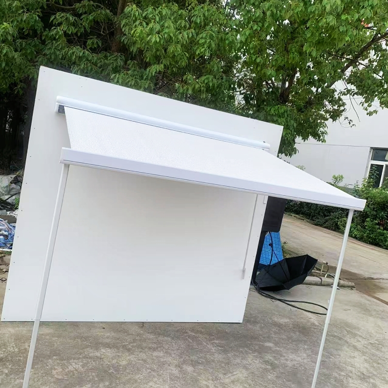 Manual Integrated RV Awning with Remote Control Retractable Sunshade Canopy for Camper