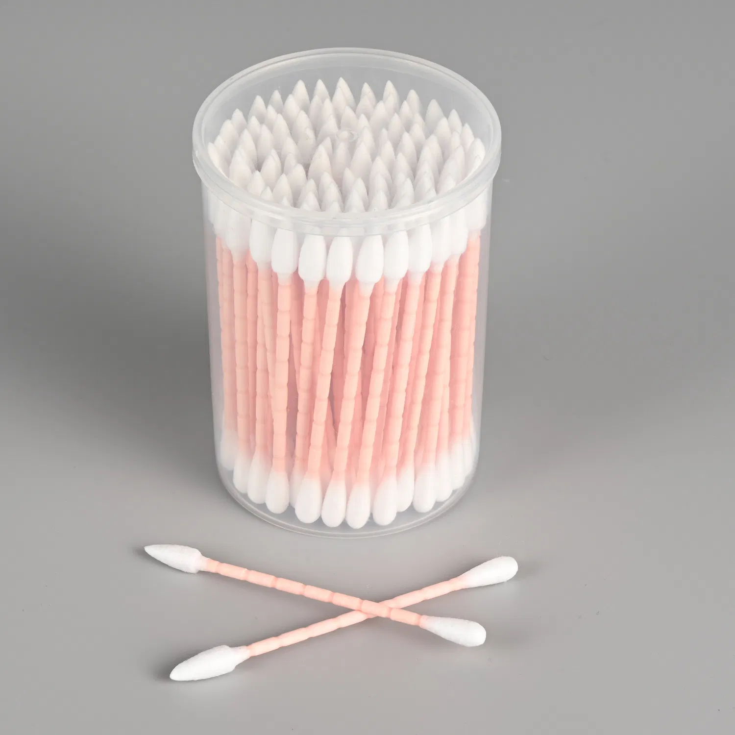 200PCS Paper Stick White Cotton Buds in a Round Jar