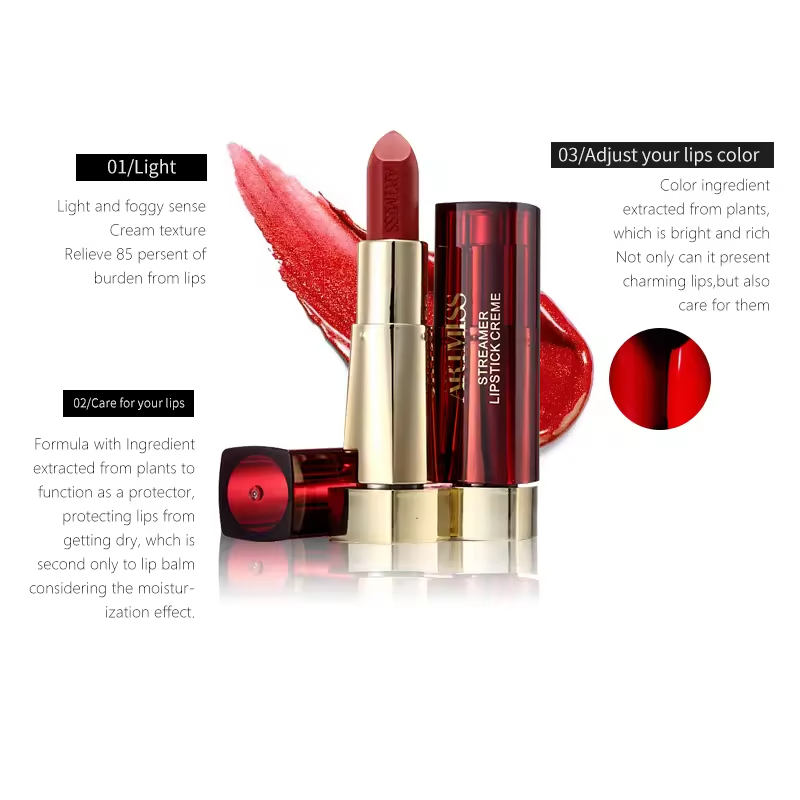 Make Your Own Makeup Cosmetic Golden Tube Lipstick Private Label Lip Balm Matte Lipstick