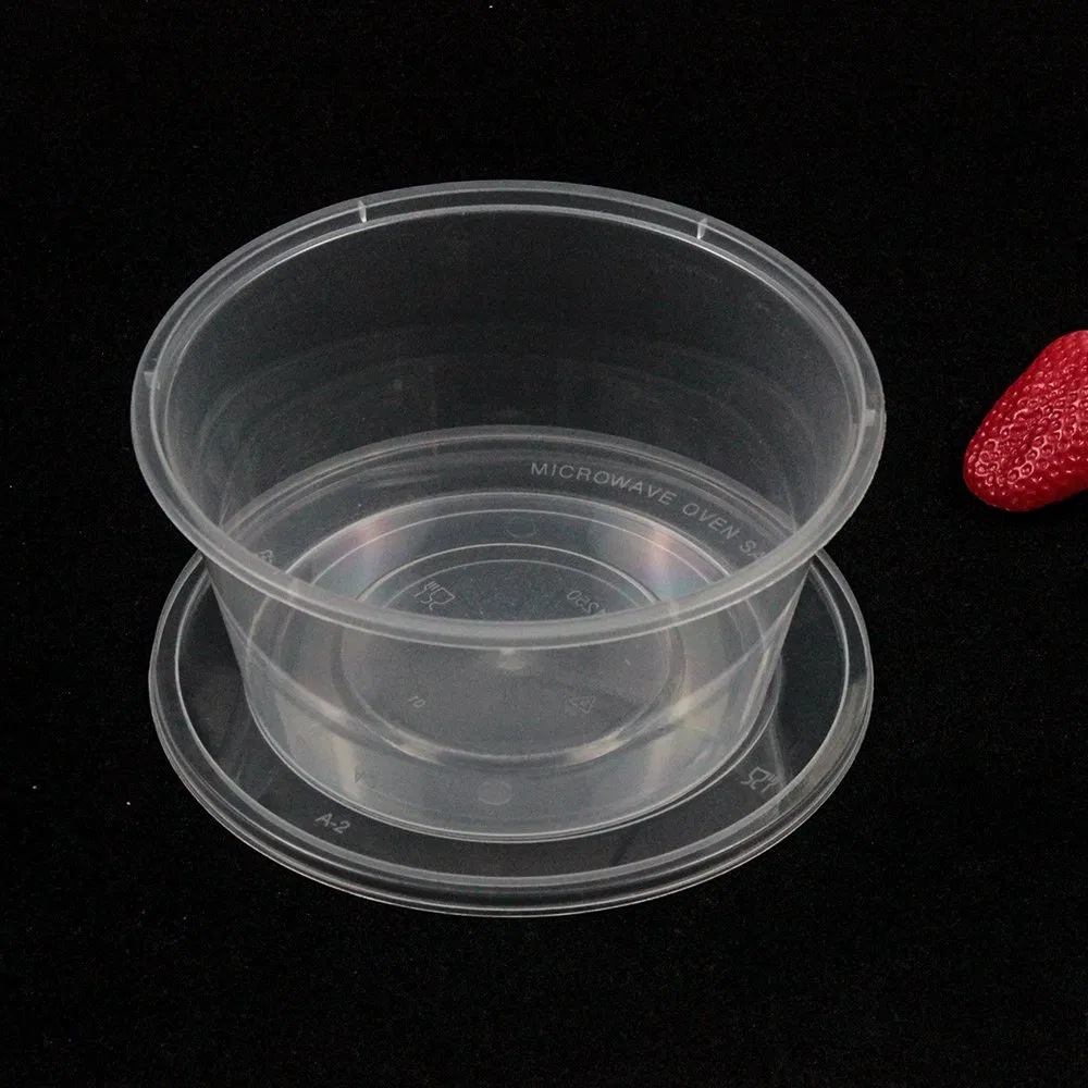Dispsoable Plastic Tableware 173mm Top Diameter PP Plastic Bowl with Lid