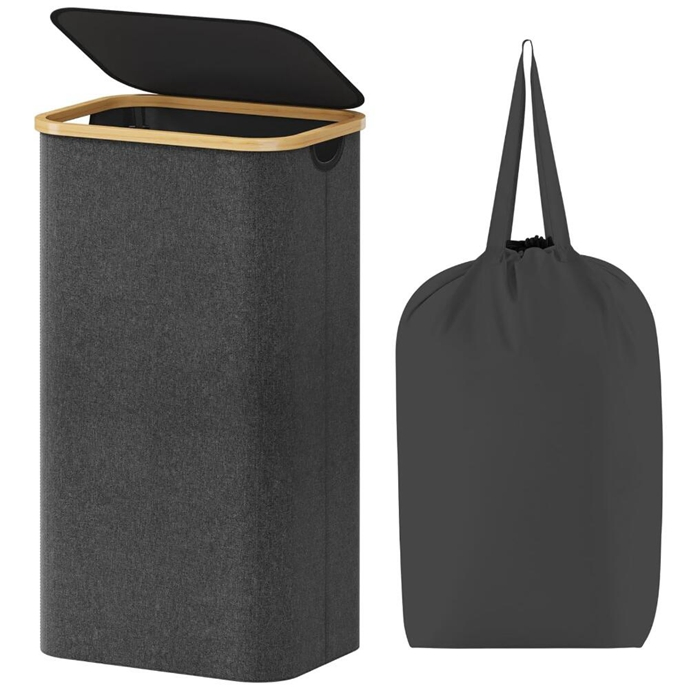 Collapsible Tall Laundry Hamper with Wheels for Dorm Room Bathroom