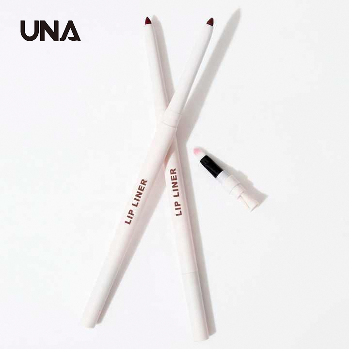 White Vegan Retractable Creamy Lip Liner with Brush and Sharpener for Black Women Custom Logo Makeup Pigmented Lipliner Pencil