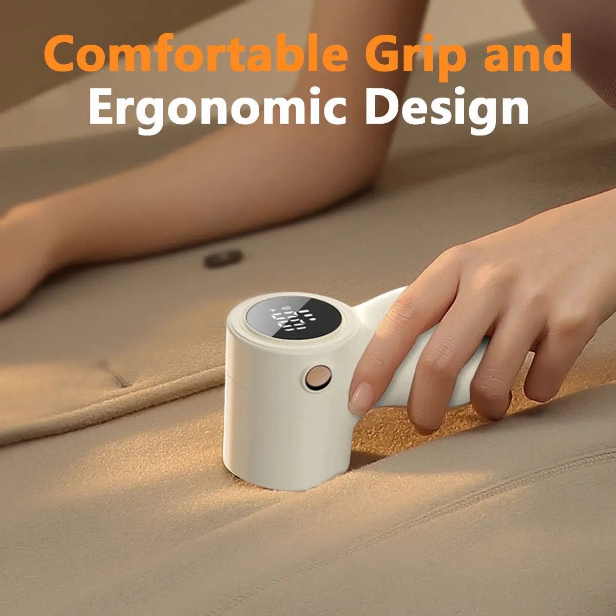 Stainless Steel 6-Leaf-Blades Electric Digital Display 3-Speeds Rechargeable Fabric Shaver Lint Remover