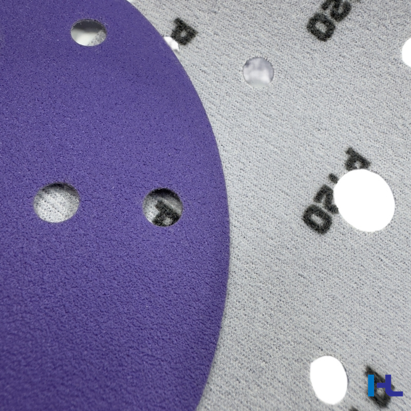 115mm 125mm 150mm 6inch 17holes Purple Hook&Loop Sand Abrasive Ceramic Sanding Grinding Disc for Polishing Car, Vessel, Composite Materials, Wood, Metal