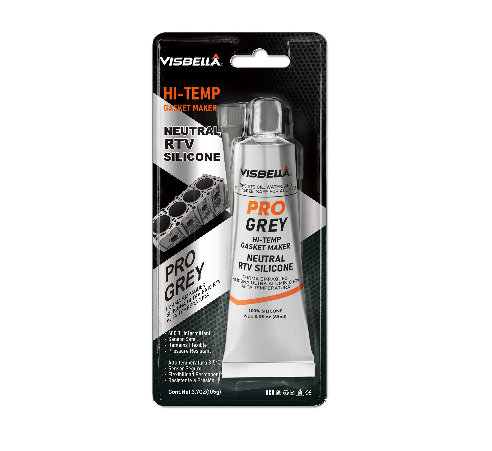 Visbella RTV Silicone Gsket Maker Grey