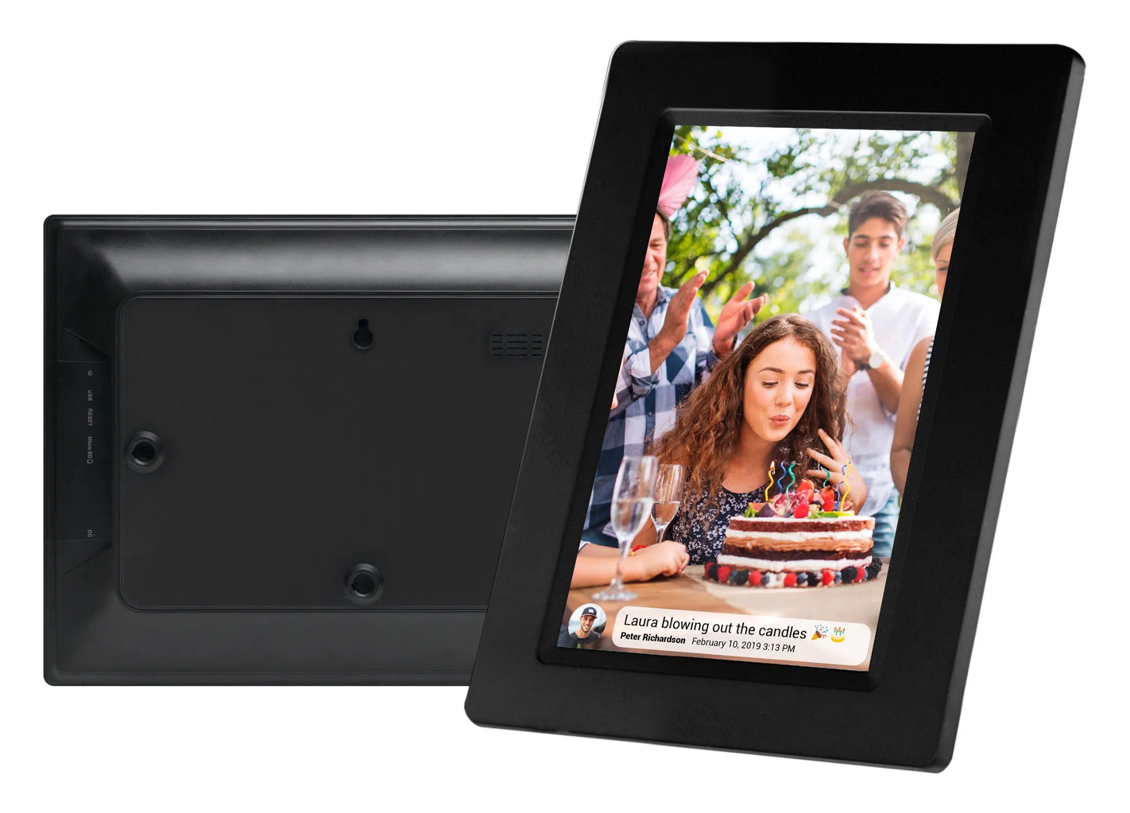 High Resolution 7 Inch WiFi Cloud Digital Photo Frame with Picture Video Function