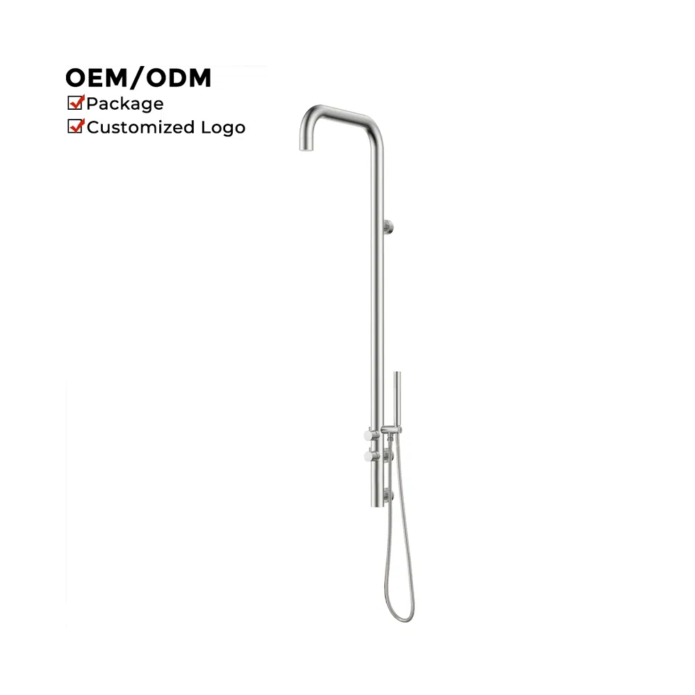 Wall Mounted Outdoor Stainless Steel Shower Bathroom Hot Cold Outdoor Shower Faucets Pool Swimming Rainfall Design Outdoor Shower