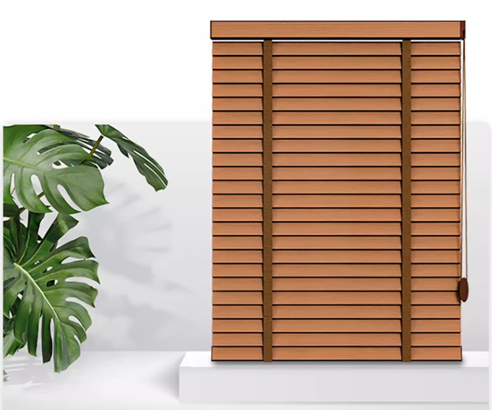 PVC Faux Wood Venetian Mini Window Blinds Indoor Outdoor Curtains
