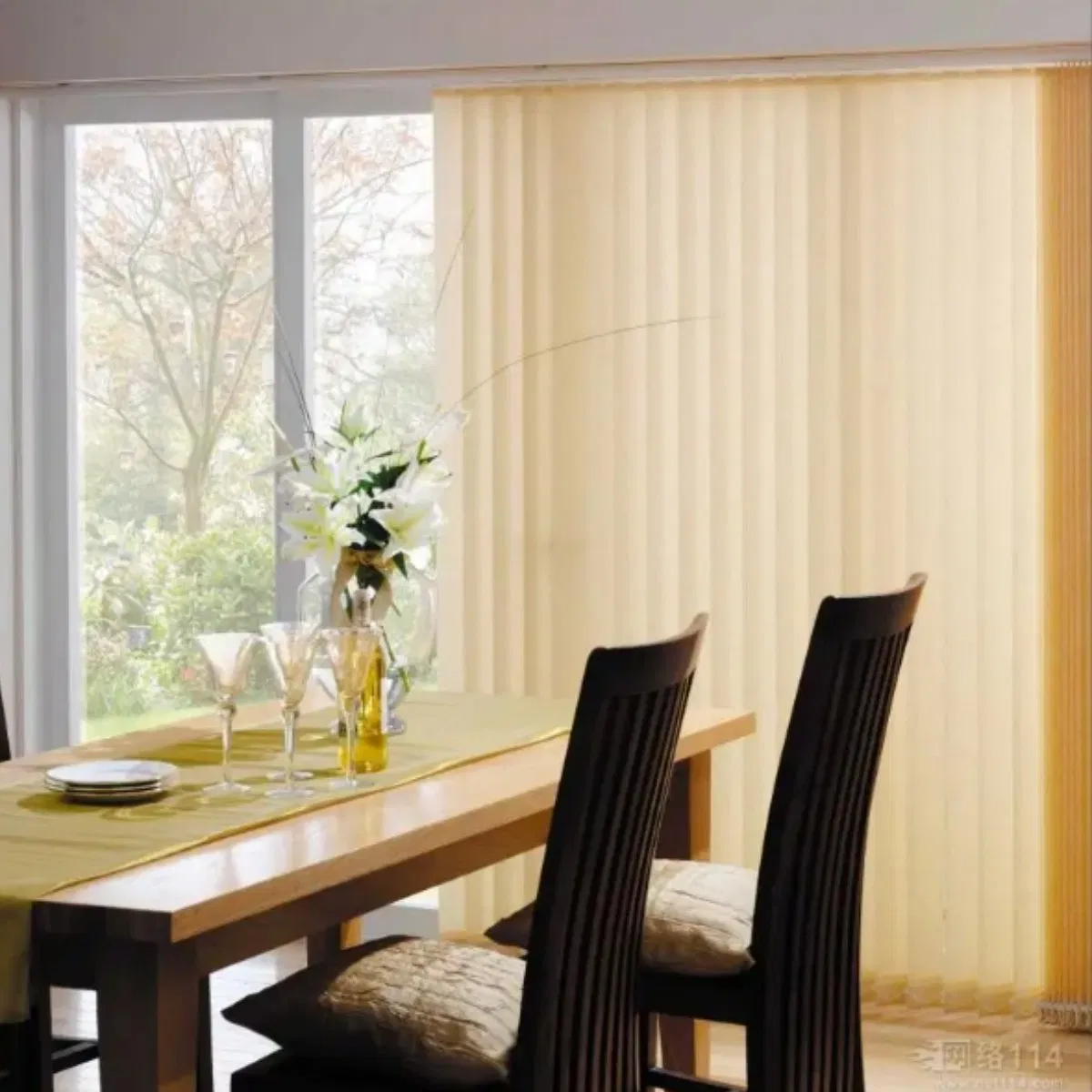 New Transparent Luxury Modern Privacy Electric Vertical Blinds for Sliding Doors