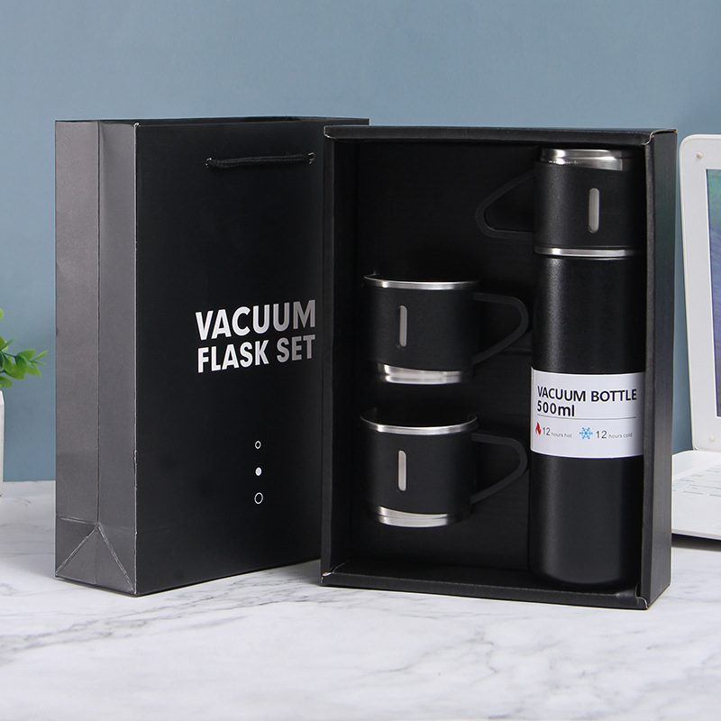500ml Businless Corporate Vacum Termo 3PCS Double Wall Stainless Steel Travel Vacuum Flask Cup Gift Set Thermo Manufacturers