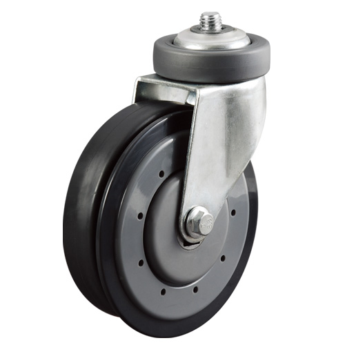 Factory 100mm Swivel Thread Stem Caster Shopping Trolley Wheel PU Castor Wheel