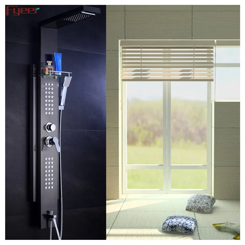 Fyeer Shower Panel Tower System Stainless Steel Multi-Function Shower Panel with SPA Massage Jets