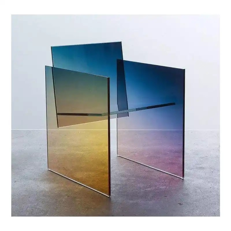 Sally Colorful Gradiant Laminated 4+4mm Tempered Glass Shower Door