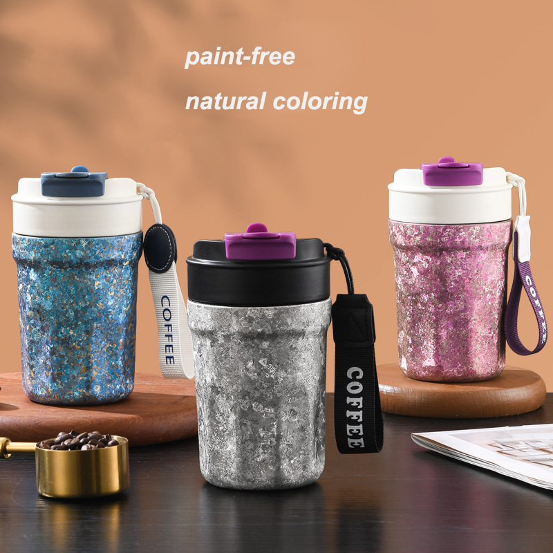 Portable Intelligent Temperature Display Titanium Coffee Thermal Cup