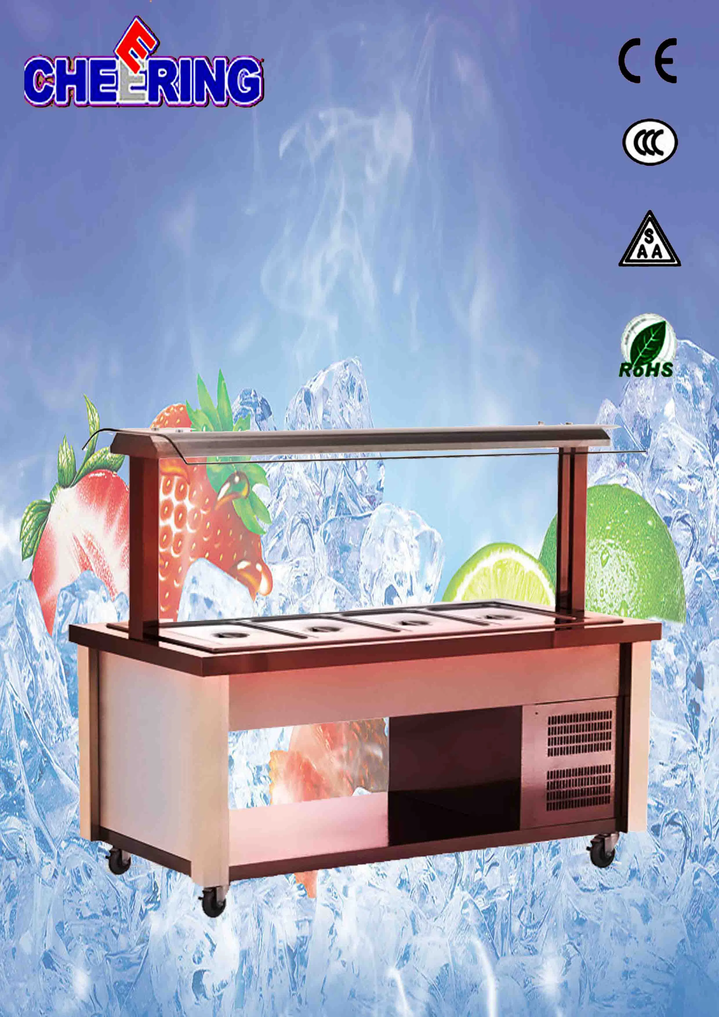 Cheering Catering Equipment Commercial Square Lift Salad Bar Freezer with Ce (E-P18502L8)