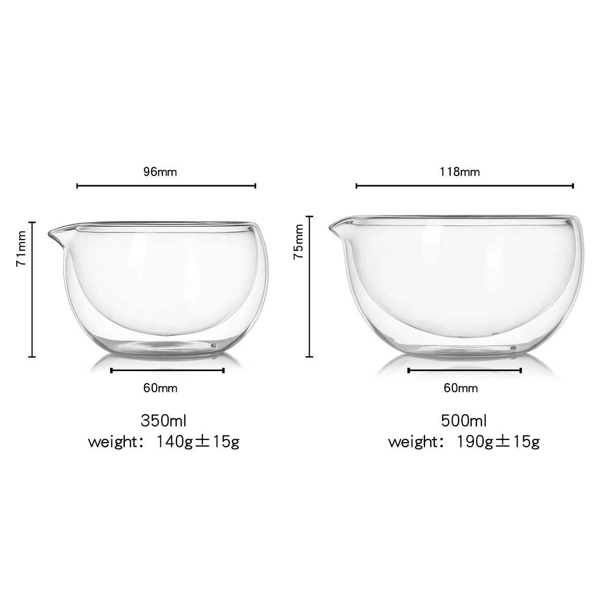 Двойная стеклянная чаша для кухни и сервировки