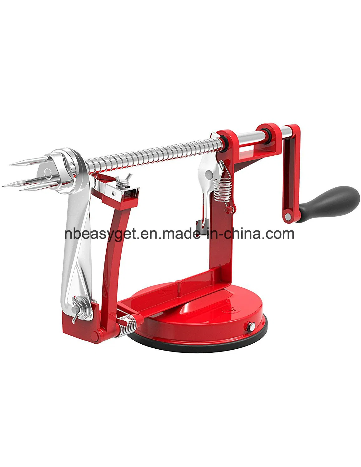 Apple Peeler Corer Slicer Machine with Vacuum Suction Base Cast Iron Rotating Spiralizer Apple Peeler for Countertop with Stainless Steel Blades Esg10159