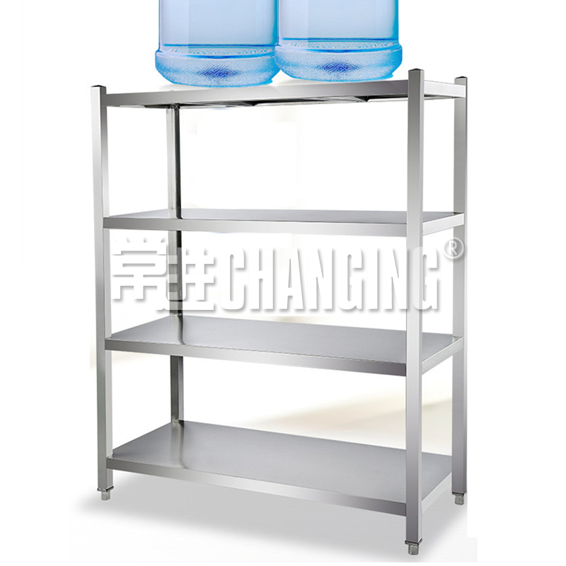 4 Tiers Stainless Steel Vegetable Display Rack Strong Load Capacity Restaurant Fruit Storage Shelf Kitchen Equipment