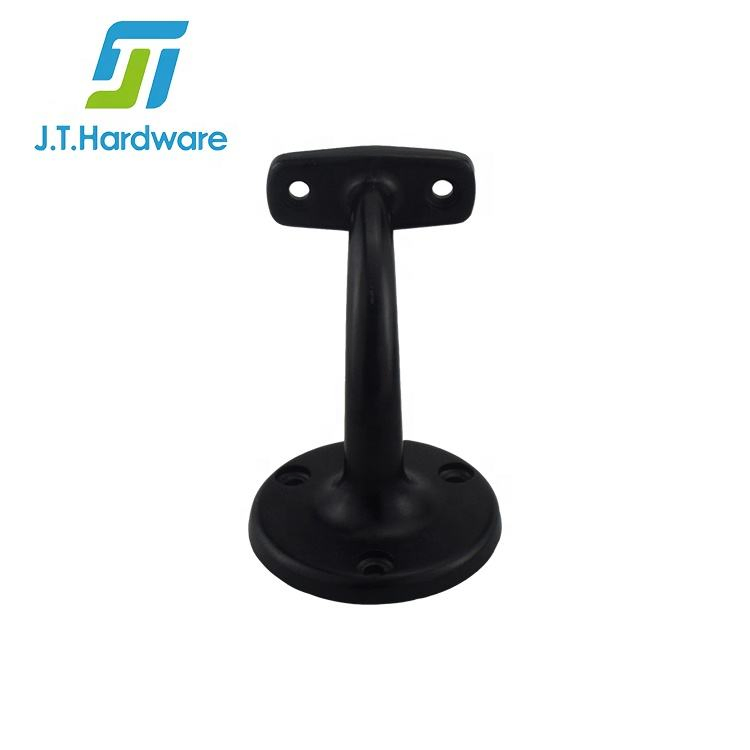 Matt Black Finish Zinc Alloy Handrail Bracket Wall Mounted Round Handrail Bracket