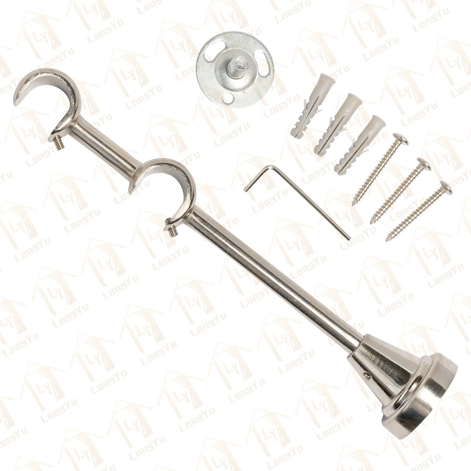 Aluminum Single Curtain Rod Brackets, Curtain Pole Brackets