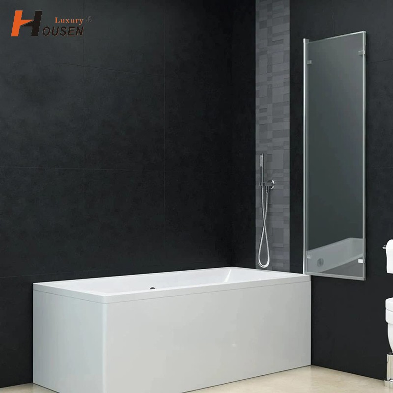 New Design Space Saving Sliding Bathtub Screen with Pivot Wall Aluminum