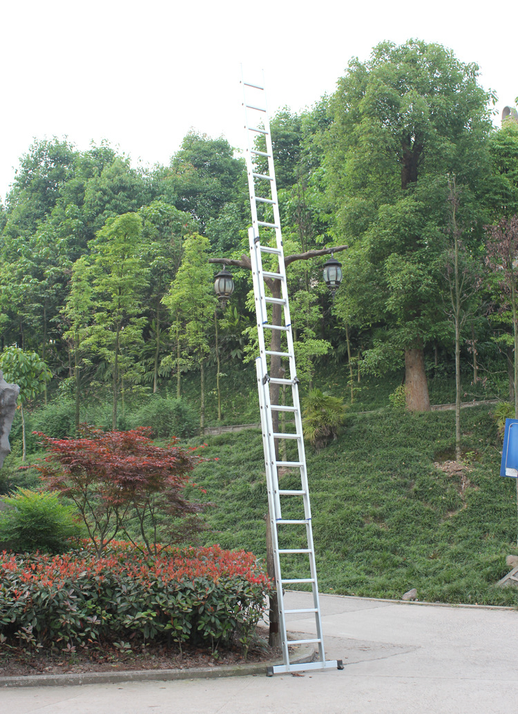 1200cm Height 3*16 Steps Electric Attic Lightweight Folding Step 3 Section Extension Ladder