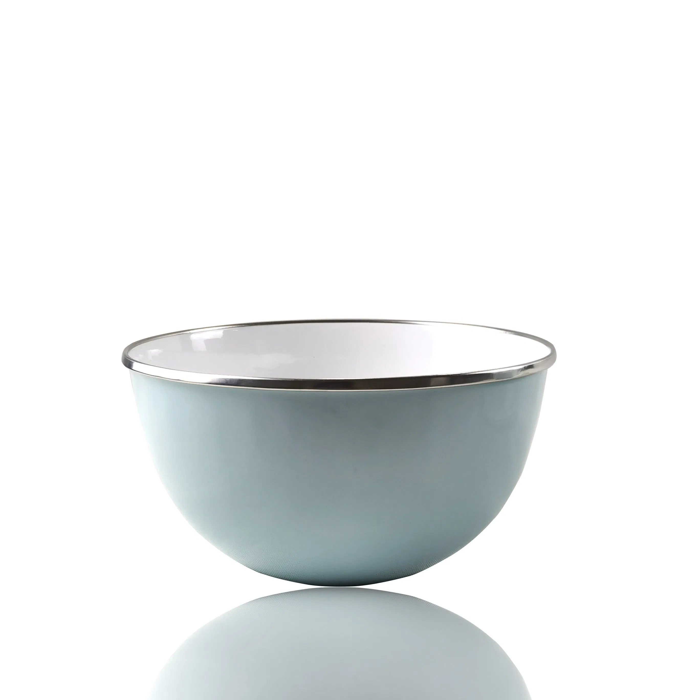 Factory Wholesale Enamel Cookware Tableware Storage Bowl with S/S Rim Salad Bowl