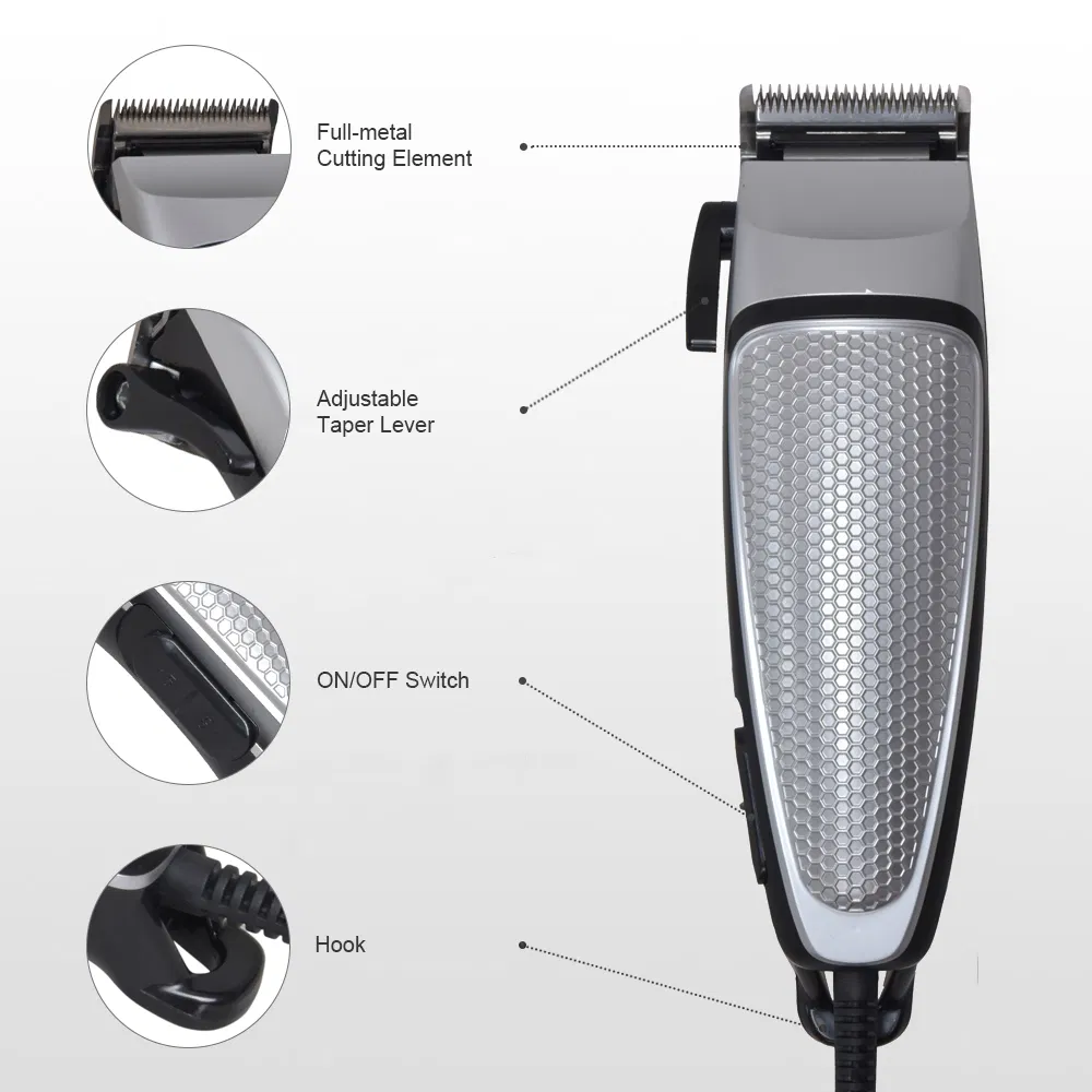 Electric Corded AC Adjustable Blade-Lever Hair Clipper Hair Trimmer Cutting Kit