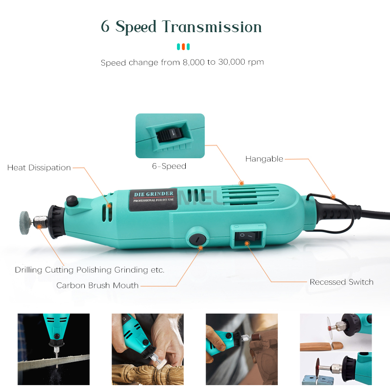 Mini Electric Drill Grinder Pen Handheld Drill Jade Jewelry & Wood Polishing Machine Rotary Tool